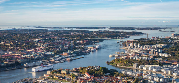 utsikt över Göteborg mot havet